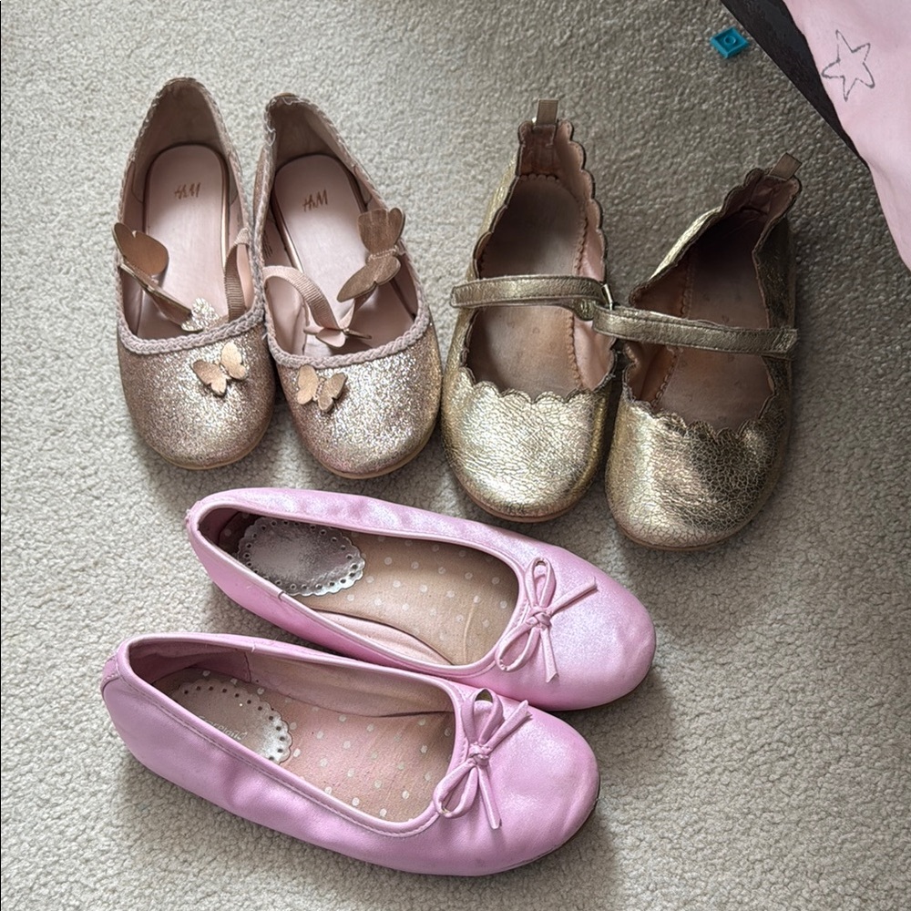 H&M Kids Pink and Gold Ballet Flats Set
